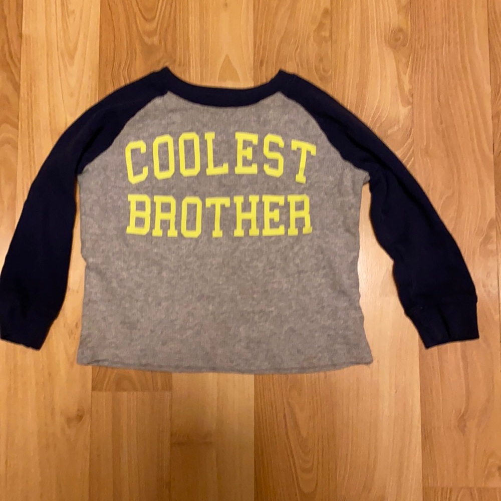 🏠Boys Coolest Brother long sleeve thermal shirt 3T